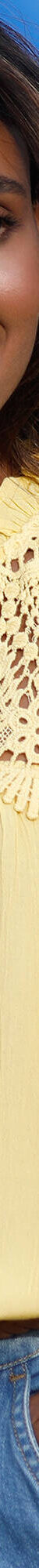 Chemisier boutonné macramé, col volanté (jaune) Chemisier boutonné macramé, col volanté (jaune)